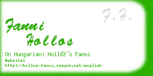 fanni hollos business card